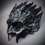 Raven Feather Masquerade Mask Gothic Bird Costume Mask - Black