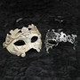 Silver Roman Warrior Metallic Mask & Silver Venetian Phantom Diamond Mask Combo