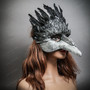 Raven Plague Doctor Mask Gothic Venetian Costume Mask - Grey Black