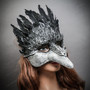 Raven Plague Doctor Mask Gothic Venetian Costume Mask - Grey Black