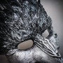 Raven Plague Doctor Mask Gothic Venetian Costume Mask - Grey Black