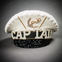 Captain Bling Rhinestone Sailor Hat White & Black Nautical Costume Cap