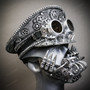 Silver Feather Shoulder Piece + Silver Steampunk Goggles + Black & Silver Steampunk Eye Mask Costume Set