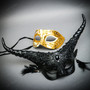 White & Gold Venetian Eye Mask & Masquerade Mask Couple Mask Set