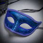 Black & Blue Butterfly Masquerade Mask & Blue Masquerade Mask Couple Mask Set
