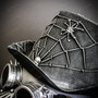 Silver Steampunk Goggles + Black & Silver Steampunk Top Hat + Black & Silver Steampunk Eye Mask Costume Set