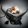 White & Red Venetian Phantom Mask & Masquerade Mask Couple Mask Set