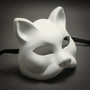 Venetian Gatto Cat Masquerade Mask - White