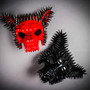 Masquerade Mask & Red Gothic Skull Mask Couple Mask Set