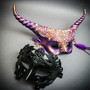 Masquerade Mask & Black & Purple Horned Devil Eye Mask Couple Mask Set