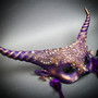 Masquerade Mask & Black & Purple Horned Devil Eye Mask Couple Mask Set