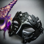 Masquerade Mask & Black & Purple Horned Devil Eye Mask Couple Mask Set
