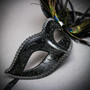 White & Gold Venetian Phantom Mask & Masquerade Mask Couple Mask Set