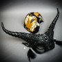 Black & Gold Venetian Bauta Mask & Masquerade Mask Couple Mask Set