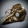Copper & Black Steampunk Masquerade Plague Doctor Cosplay Outfit Set