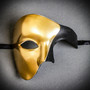 Gold & Black Classic Phantom of the Opera Half Mask Masquerade
