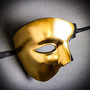 Gold & Black Classic Phantom of the Opera Half Mask Masquerade