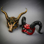 Bloody Red Devil Ram Horns and Medusa Long Horns Masquerade Costume Party Masks for Couple