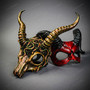 Bloody Red Devil Ram Horns and Medusa Long Horns Masquerade Costume Party Masks for Couple