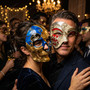 Red Silver Phantom and Blue Gold Dead of The Dead Skull Masquerade Mask Couple Mask