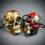 Day of The Dead Skull Masquerade Mask Gold Silver Red Masquerade Couple Party Costume Masks