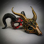 Horned Masquerade Mask Set - Spiked Ram Demon & Snake Forest Skull Mask