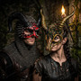 Horned Masquerade Mask Set - Spiked Ram Demon & Snake Forest Skull Mask