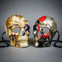 Day of The Dead Skull Masquerade Mask Gold Purple Red Masquerade Couple Party Costume Masks