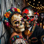 Day of The Dead Skull Masquerade Mask Gold Purple Red Masquerade Couple Party Costume Masks