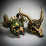 Enchanted Forest Horned Mask Set – Mythical Satyr & Skull with Moss