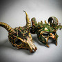 Enchanted Forest Horned Mask Set – Mythical Satyr & Skull with Moss