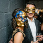 Venetian Masquerade Mask Gold Black Eyemask and Blue Gold Skull Mask Party