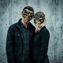 Bird Skull Plague Doctor & Skull Snake Couples Masquerade Mask Set - Gold/Green