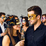 Gold Black Musical Venetian Mask & Feather Glitter Eye Mask Couple Masquerade Set