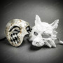 White Wolf Animal Mask & Silver Black Harlequin Phantom of the Opera Masquerade Couple Mask Set