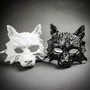 White & Silver Wolf Animal Halloween Masquerade Couple Mask