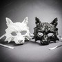 White & Silver Wolf Animal Halloween Masquerade Couple Mask
