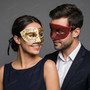 Venetian Musical Ivory Gold & Red Glitter Venetian Eye Mask Couple Masquerade Set