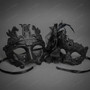 Roman and Lace Masquerade Masks - Black