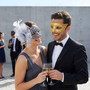 Venetian Lace and Scroll Masquerade Mask - Gold Silver