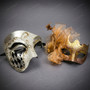 Venetian Harlequin and Silver Lace Masquerade Mask