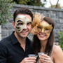 Venetian Harlequin and Silver Lace Masquerade Mask