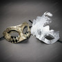 Venetian Harlequin and Floral Lace Masquerade Masks