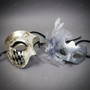 Venetian Couple Masquerade Masks - Harlequin & Purple