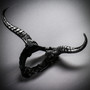 Silver Floral Lace Wide Horn Headband & Large Krampus Horn Couple Headband Set