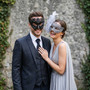 Roman Greek Emperor And Silver Glitter Feather Venetian Masquerade Mask - Black Silver