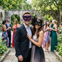 Venetian Elegant Glitter Scroll and Side Flower Women Masquerade Masks - Purple Black