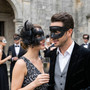 Elegant Ornate Scroll Mesh Flower Feather Women Venetian Masquerade Mask - Black