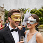 Elegant Decorative Glitter Flower Mesh Women Masquerade Eye Mask - Gold Silver Grey