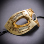 Ivory Gold Musical Venetian Mask & Silver Lace Feather Masquerade Couple Mask Set